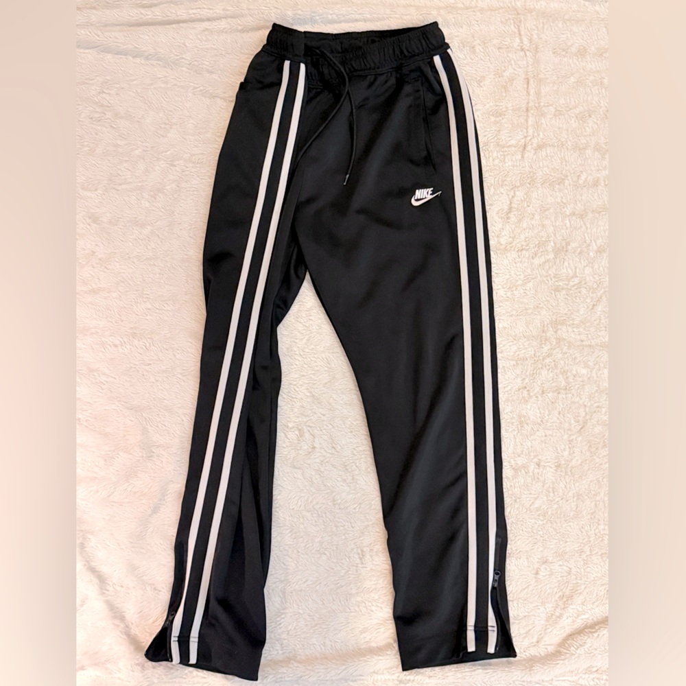 Nike Black Sweatpants with Black and White Stripes